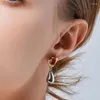 Dingle örhängen londany europeisk och amerikansk retro rubin tårdropp hänge liten design enkel personlighet franska kvinnor