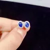 Stud Earrings Natural Sapphire Women's Silver 925 Wedding Gems Sterling Certified Jewelry Boutique