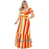 Vestidos de tamanho grande moda primavera/verão grande feminina colorida estampa solta manga curta swing 3xl 4xl 5xl 6xl