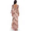 Robes décontractées Zoctuo rétro Sequin Long Formel pour les femmes Soirée Party Elegant Embroidery Split Slim Slim Maxi Dress Club Club Wear