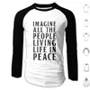 Men's Hoodies Imagine Lyric-the Black Stencil Long Sleeve Lyric Lyrics Poetry 60S 70S Sixties Seventies Religious