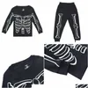 Pajamas Biniduckling Toddler Boy Sets Luminous Skeleton Printed Cotton Long Sleeve Sleepwear For Kids Children Pyjamas 210729 Drop D Dhghh