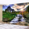 Tapisseries Montagne Nature Tapisserie Tenture Murale Forêt Paysage Tapisseries Cascade Grande Tapisserie pour Salon Chambre Dortoir