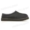 Luxe ontwerper Tazz Slippers Dames Tasman Slipper platform Rubberglaasjes Fur Loafers Slip-on schoenen Zwarte kastanje Vrouw Disquette Plate-Forme Sliders Sneakers