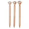 40st 2023 Brand Metal Ballpoint Pen Carat Diamond Ring Crystal Lady Wedding Office School Supplies Gift Roller Ball