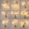 Vägglampor Creative LED Luxury Wall Lamp Metal Fashion Modern vardagsrum Bedside Wall Light Corridor Flower Ball Fixtures Lighting HKD230814