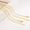 Chains Necklace 18k Gold Light Bead Chain Women's Jewelry Wedding Party Gift Lobster Clasp