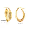 Stud Luxusteel minimalistiska rostfritt stål Hoop Earrings for Women Gold Color Metal Circle Earrings Vintage Girls Party Jewelry Gifts 230814