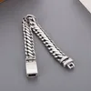 Charm Bracelets 12mm Punk Retro Stainless Steel Braid Chain Bracelet Men Hiphop Old Matel Round Ground Hollowed Out Jewelry Gift 230814