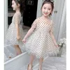 Clothing Sets years 100-150cm height Girls' Spring/Summer grenadine Dress Princess Fluffy Starry Sky Dream Mesh Dress