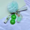 Keychains INS Selling Liquid Keychain Luxury Boba Turtle Comfort Keychain Nail Clippers Pom Ball Keyring Milk Tea Liquid Keych317P