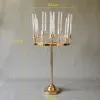 9 Heads Wedding Decoration Metal Candlestick Candelabra Holder Engagement Party Table Centerpieces Flower Vases Aisle Pillar Column ZZ