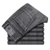 Men's Jeans Summer Dairly Wear Men Jean Stretch Slim Fit Pants Gray Straight Leg Trousers Spring Denim Clothing