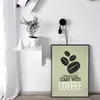 Pintura de lona de feijão de café impressão de cafeps de cafés modernos imagens de parede de arte para a decoração de café de cozinha sem moldura wo6