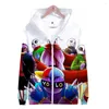 Hoodies masculinos novidade de 3 a 16 anos infantil coda 3d Undertale sem zíper garotas meninas de moletom de casaco adolescente