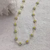 Chains White Pink Colorful Drip Oil Daisy Flower Chain Necklace 2023 Spring Clavicle Women Girls Fashion Charm Jewelry
