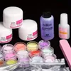 Acryl nagelkit complete set acryl poeder vloeistof monomeer carving kleur poeders Franse tips lijm borstels decoraties gereedschap kit diy beginners acryl nagel kunst kits