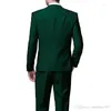 Trajes para hombres Drak Green Evening Party Men Dossule Homme Buxedo Groom Boda Prom Fit Terno Masculino Blazer 2 PCS Chaqueta Pant