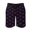 Heren shorts Summer Gym Purple Dragonfly Sports Fitness Cute Animal Design Board Korte broek Retro snel droge zwembroek plus maat