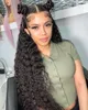 40 polegadas Curly 13x4 renda frontal Human Human Wig 220%Densidade perucas brasileiras para mulheres Deep Wave 13x6 HD Lace Frontal Wig Human Human pré