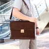 Briefcases Anti Theft Password Lock Business Briefcase Men Messenger Bag Men's Handbags Handmade Shoulder Casual Laptop