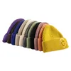 Berets Girls Women Cute Warm Skullies Beanies Caps Winter Thick Smile Patch Logo Skullcap Knitted Hats Hip Hop Outdoor