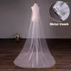 Gelin Peçe Düğün Temel Diken Bir Katman Fildişi Beyaz Champange Yumuşak Tül Headdress Matrimonio Accessoires Mariage