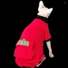 Cat Costumes Chinese Style Clothes For Hairless Sphinx Devon Four-legged Rex Conis Kitten Outfits Sphynx