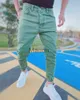 Męskie dżinsy 2022 Autumn Slim Fit Męskie dżinsy Pure Color Casual Elastyczne Talia Dżinsy Belowe Foot Modle Streetwear Jogger Denim Spodnie Mężczyzna J230814