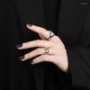 Ringos de cluster anel de casca para mulheres 925 Jóias de prata esterlina Presentes de moda vintage GEOMETRIC LADY DIFERENTES ACESSÓRIOS ACESSOS KOFSAC