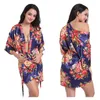 Kvinnors sömnkläder Kvinnor Floral Kimono Robe Satin Bridal Dressing Gown Bride Bridesmaid Robes Sleepwear 230812