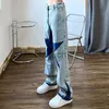 Męskie dżinsy dżinsy High Street Washed Old Dżinsy Mężczyzn Men American Fashion Brand Five Points Star Stitng Lose proste para Hip Hop Pants J230814