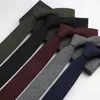 Bow Ties Men's Wine Grey Black Navy Solid Cotton Soft Leisure Academic Style 6cm Narrow Skinny Tie Wedding Business Party Necktie