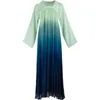 Casual Dresses A Life On The Left Women Hanfu Dress 2023 Spring Mulberry Silk Jacquard Embroidery Green Gradient Chinese Style Long Skirt