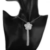 Anhänger Halskette 925 Stempel Silber Farbe Retro schöne Blumen Halskette für Frauen 18 Zoll Weihnachtsgeschenk Luxur Party Hochzeit Schmuck Schmuck