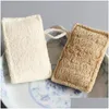 Szczotki do kąpieli gąbki płuczki 11x7 cm naturalny loofah pad rec exfoliating Luffa usuń martwą skórę idealną na prysznic i DH3N2