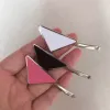 Newly listed triangle hairpin simple hairpin 3 color women letter metal hairpin fashion hair accessories couple gift suitable girls 01