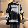 Erkek Sweaters Erkek Baskı Süveteri Sıradan Uzun Kollu Yuvarlak Boyun Konforlu Sonbahar ve Kış Çekme Moda Kore Hombre Halat Triko Gevşek Jumper Z230814