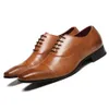 Klädskor män våren högkvalitativ affär pu läder laceup skor formellt för bröllopsfest 230812