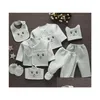 Roupas Define as mães emoção 8pcs/conjunto de roupas infantis 0- Baby Suits Beable infantil garotos meninos ternos de algodão orgânico térmico Deliv Dhtkv