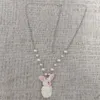 Choker kawaii zachte pluche hanger ketting ketting schattig mode dier roze kralen ketting y2k fee