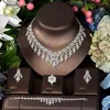 Necklace Earrings Set HIBRIDE Fashion Cubic Zirconia Wedding Crystal Bridal Dubai Nigeria Women's Earring N-954