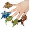 Fête favorable dessin animé dinosaure modèle simulation jouet morson doigt dinosaures farce trick toys drôles modèles d'action mobile flexibles cadeaux de fête de fête q452