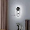 Lâmpadas de parede Lâmpada de parede LED com relógio Luxo nórdico simples e moderno para o hotel a cabeceira da sala de estar luminária preta/ouro HKD230814