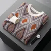 Sweaters para hombres 2023 Ropa de otoño/invierno Jacquard Cachemira Reduck Cuelloverloose y suéter abrupto