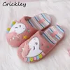 Slipper Cartoon Unicorn Girls Slippers Spring herfst prinses katoen kinderen thuisschoenen hoge kwaliteit indoor zachte non slip kinderen 230814