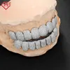 맞춤형 힙합 보석 Grillz 상단 또는 하단 가시 보이는 925 스털링 실버 이빨 입 전체 VVS Moissanite Grillz