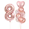 Decorazione 10 pezzi palloncini buon compleanno palloncini con numeri in oro rosa quinta ragazza compleanno matrimonio decorazioni per baby shower