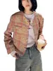 女性用ジャケットデザイナープラスサイズファッションツイードコート女性レジャーカーディガンクリスマスデーギフトu6ci