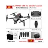 電気/RC航空機L109Pro/L109 GPS 4K QUADCOPTER MECANICAL TWAXIS ANTI SHAKE 5G WIFI FPV HD ESCカメラBrushless DR DHGWT